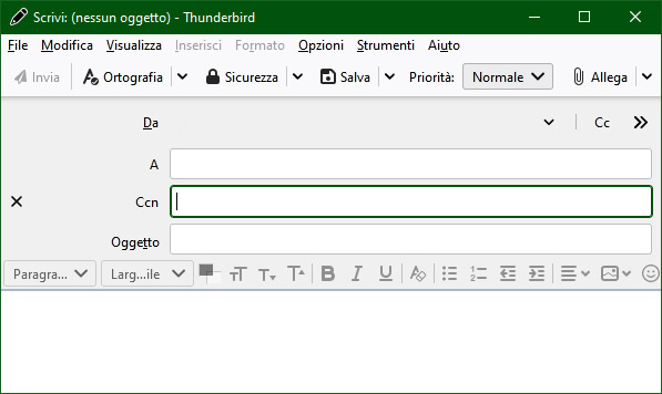 come inviare email a piu destinatari senza che si vedano in thunderbird