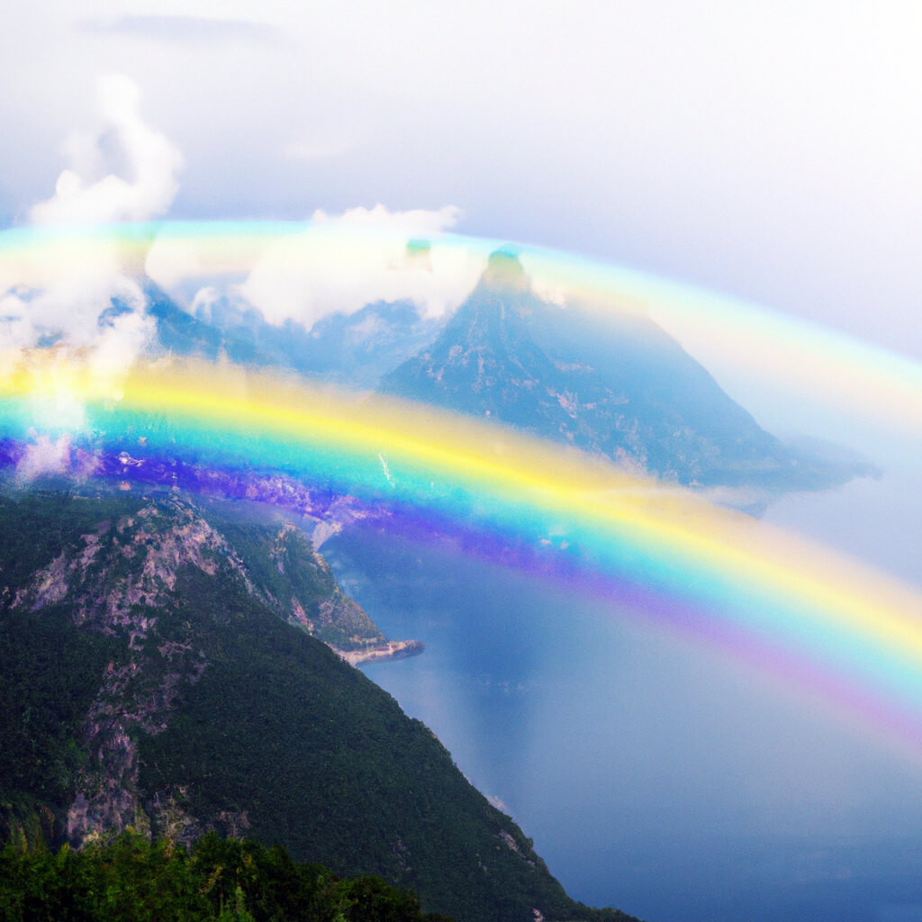 dall e 2 intelligenza artificiale crea immagini e foto da testo arcobaleno montagne mare2