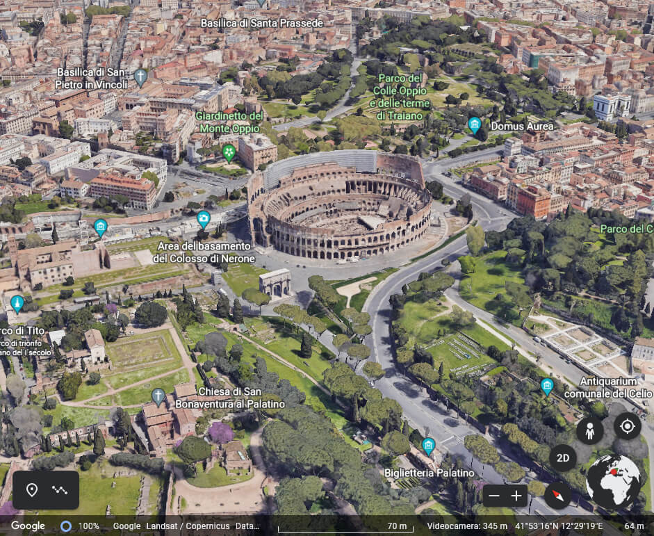 vedere casa mia dal satellite in tempo reale google earth roma colosseo